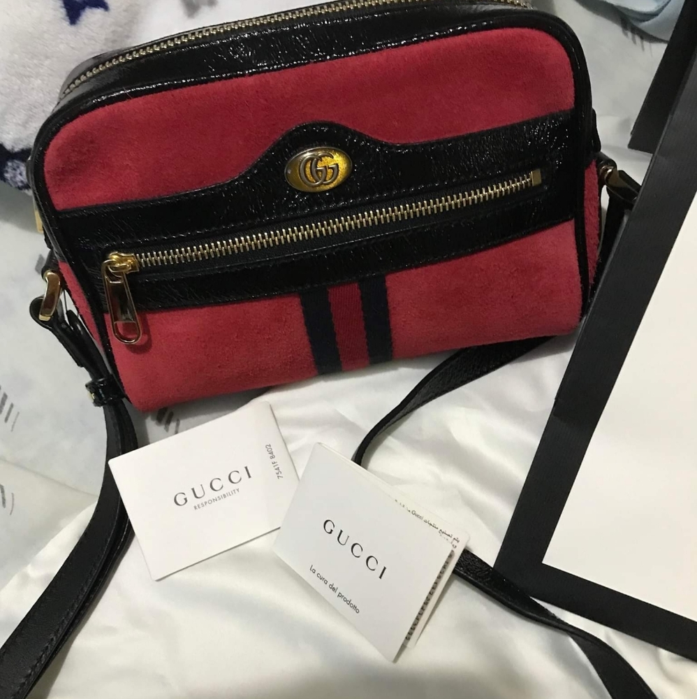 Sold Gucci suede ophidia mini bag